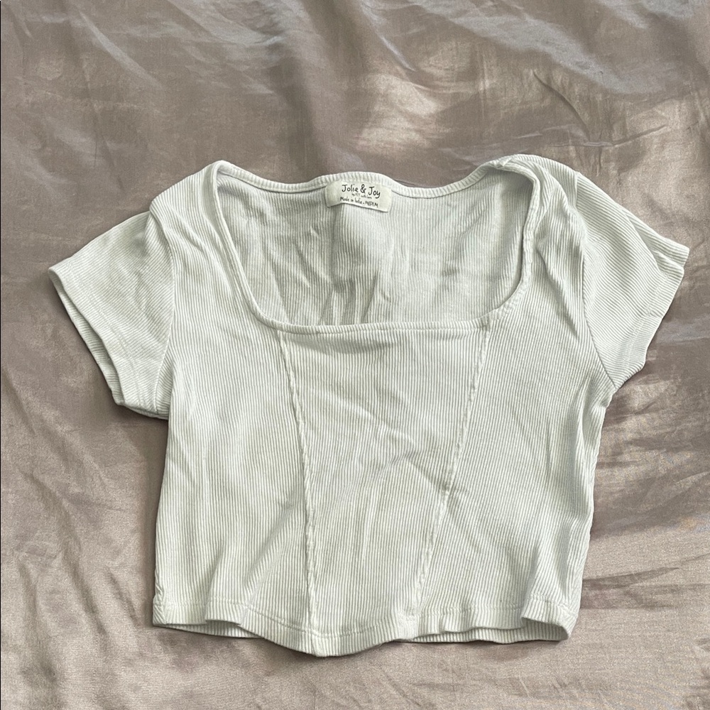 Women's Cream Ribbed Top